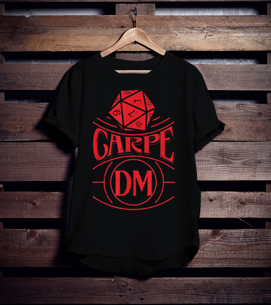 Carpe DM Tabletop Gaming Fantasy Dragons D20 Dice T-Shirt