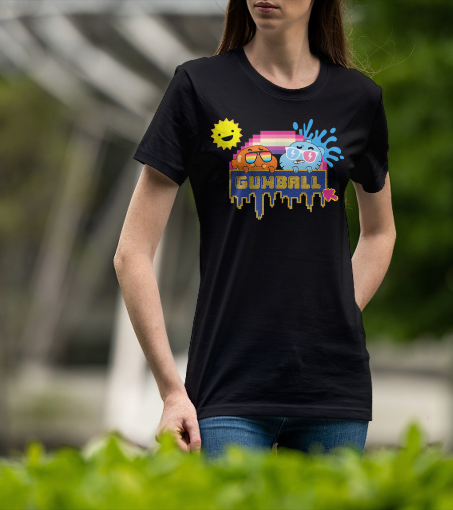 The Amazing World Of Gumball Sunshine Retro Pixel Art Gumball Characters T-Shirt