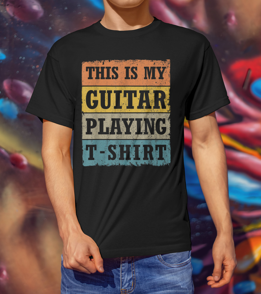 This Is My Guitar Playing T-Shirt Vintage Music T-Shirt