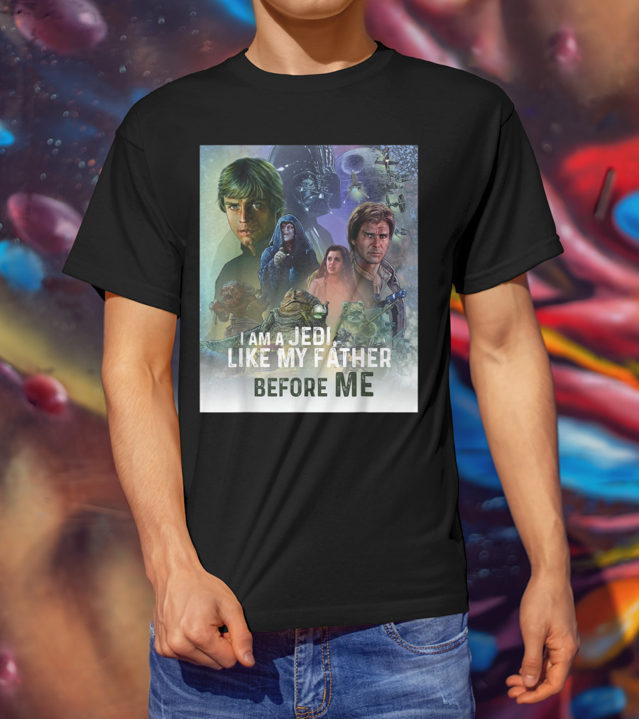 I Am A Jedi Like My Father Before Me Star Wars Celebration Return Of The Jedi Mural T-Shirt