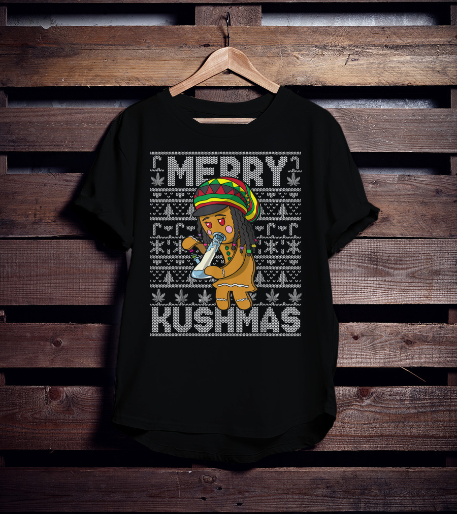 Merry Kushmas Ugly Christmas420 Marijuana T-Shirt