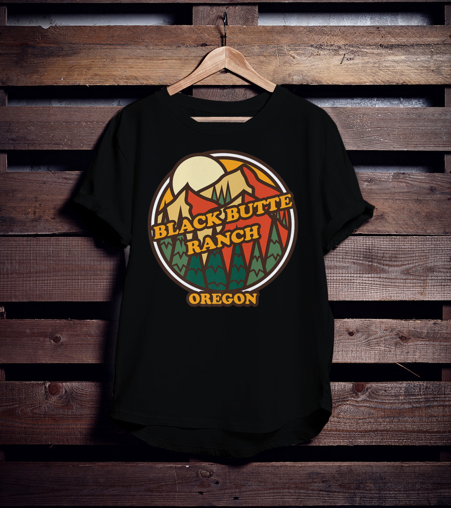 Black Butte Ranch Oregon Vintage Mountain Sun T-Shirt