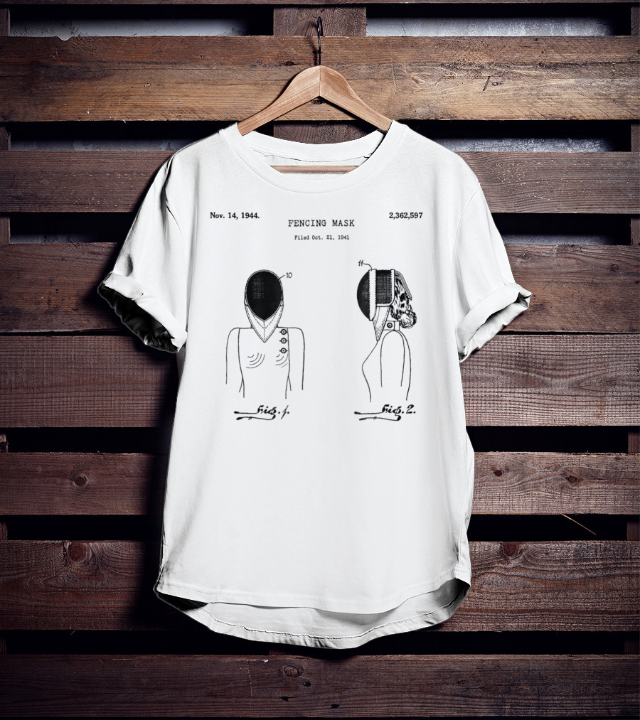 Nov 14 1944 Fencing Mask Patent Vintage Foil Sabre Epee Fencer T-Shirt