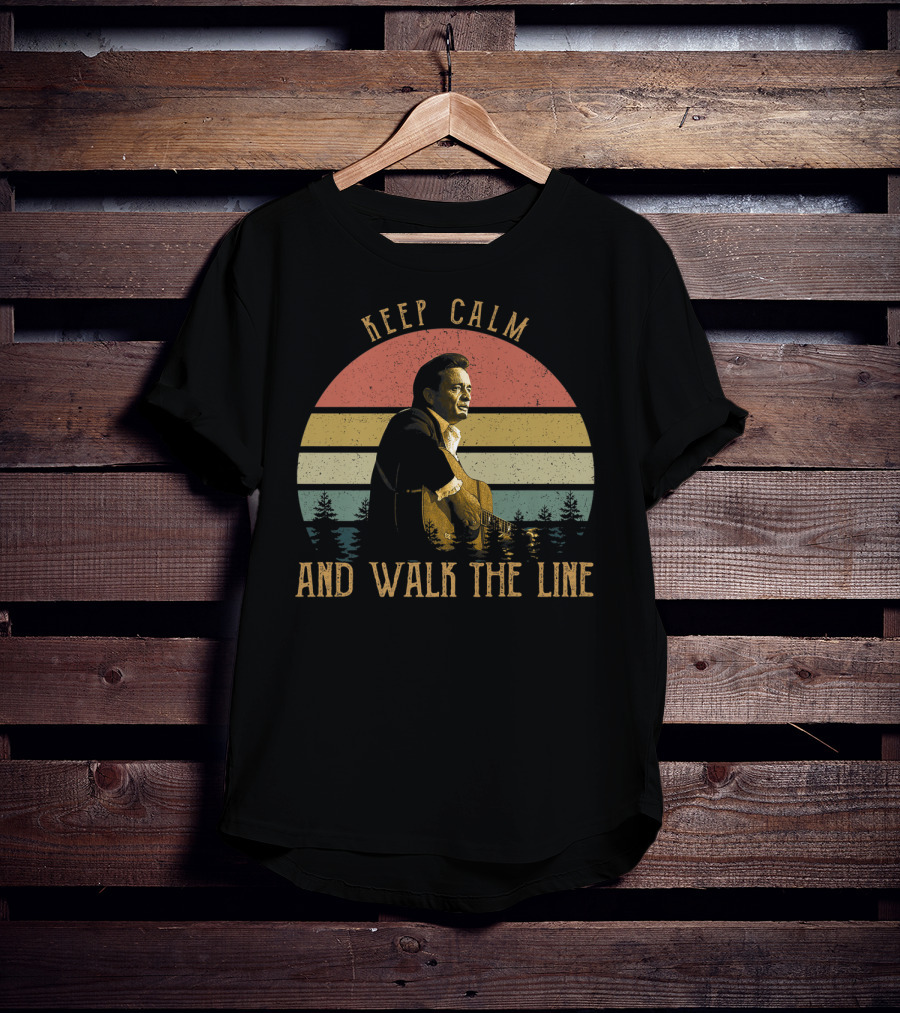 Keep Calm And Walk The Line Vintage Johnny Cash T-Shirt