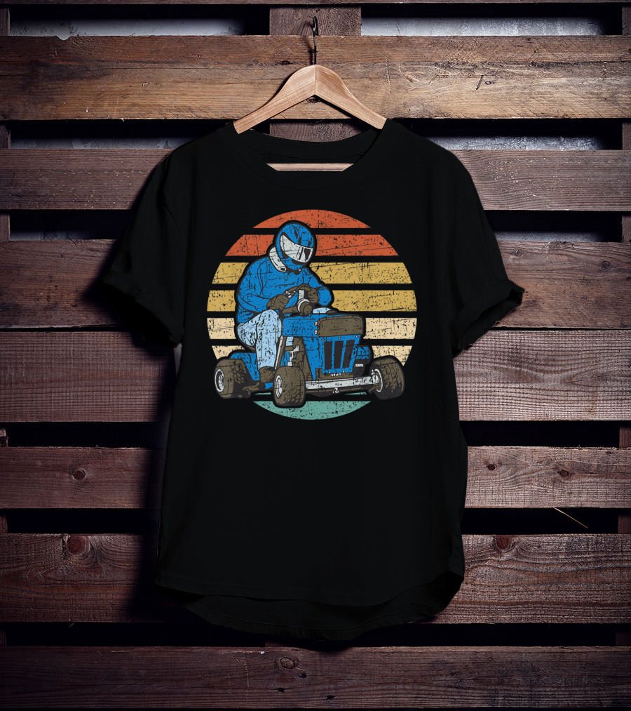 Retro Vintage Lawn Mower Racing Stripes T-Shirt