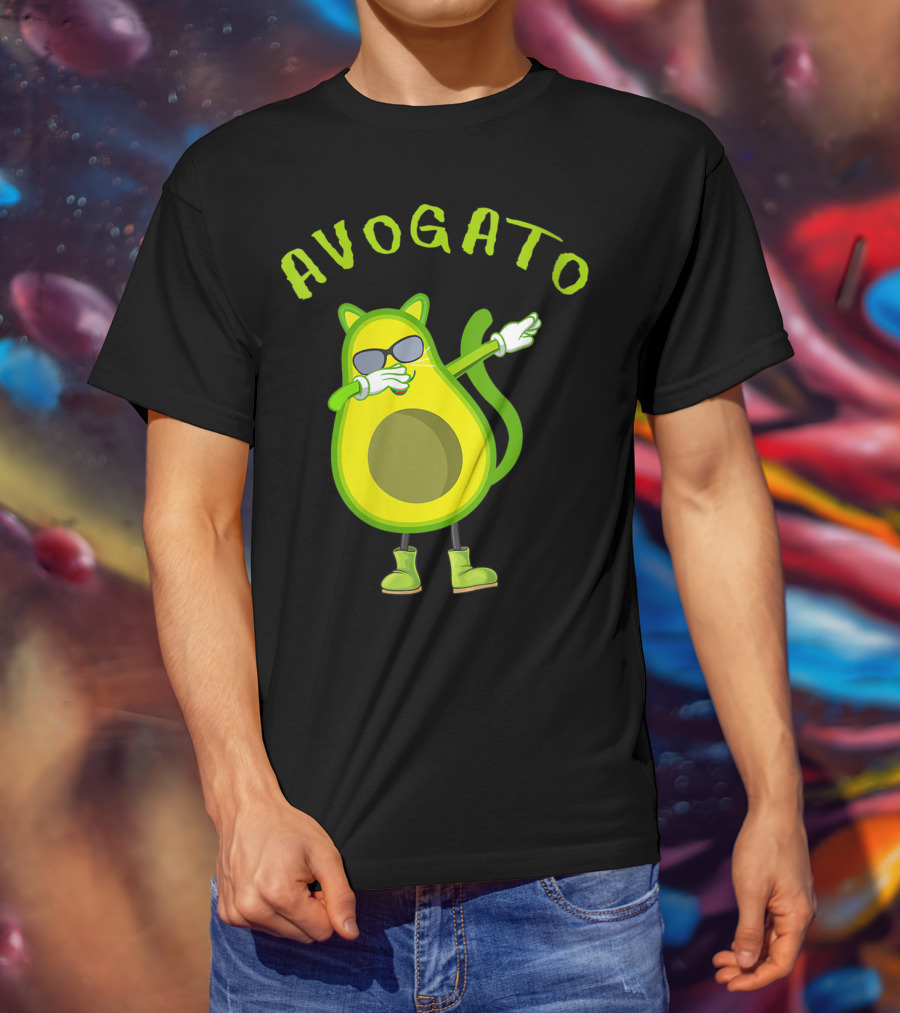 Avogato Cool Avocado Cat Dabbing T-Shirt