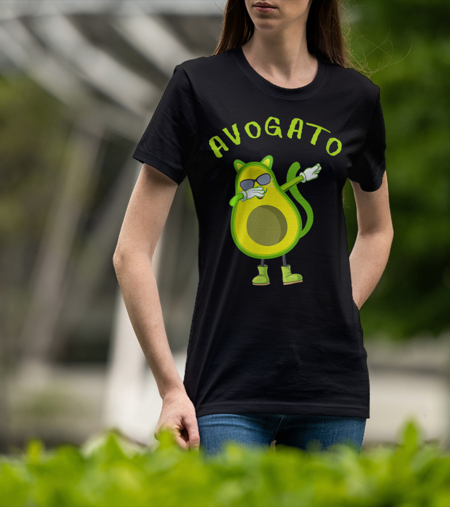 Avogato Cool Avocado Cat Dabbing T-Shirt