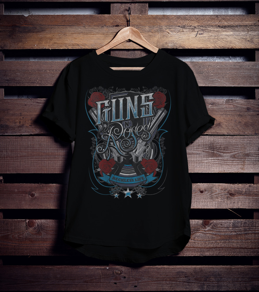 Guns N' Roses Reckless Life Revolvers And Roses T-Shirt