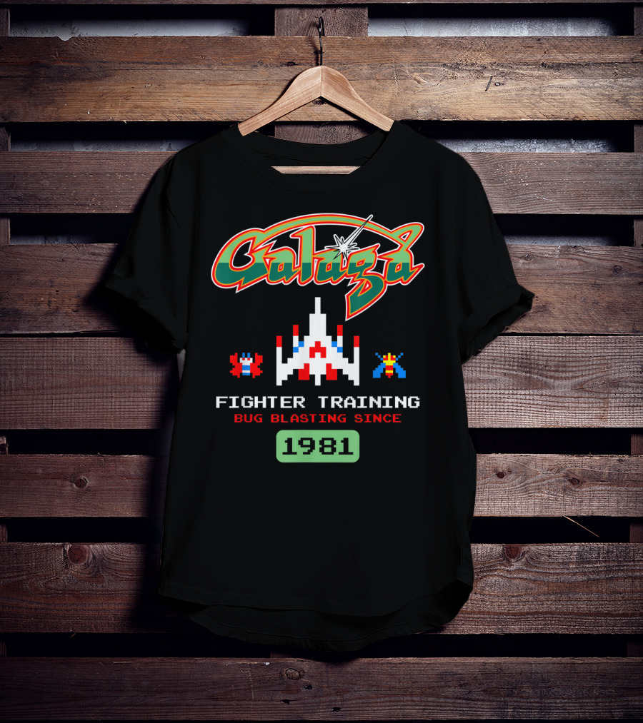 Galaga Fighter Training Bug Blasting Since 1981 Vintage Arcade Video Game T-Shirt