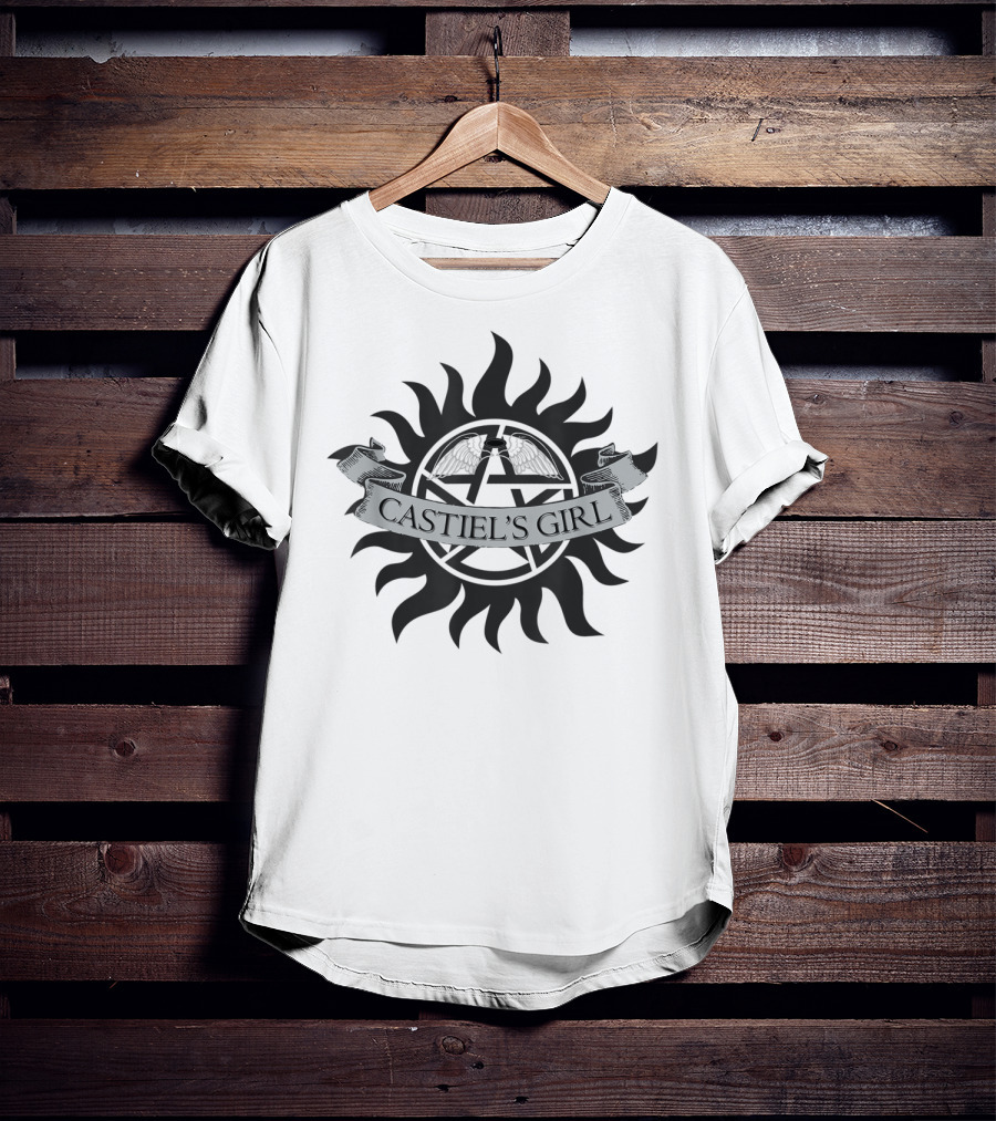 Castiel's Girl SPN Angel Wings Sunburst Emblem T-Shirt
