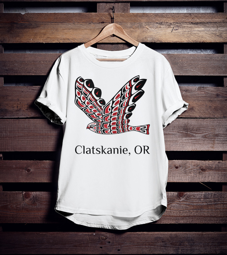 Clatskanie OR Red Tail Hawk Native T-Shirt