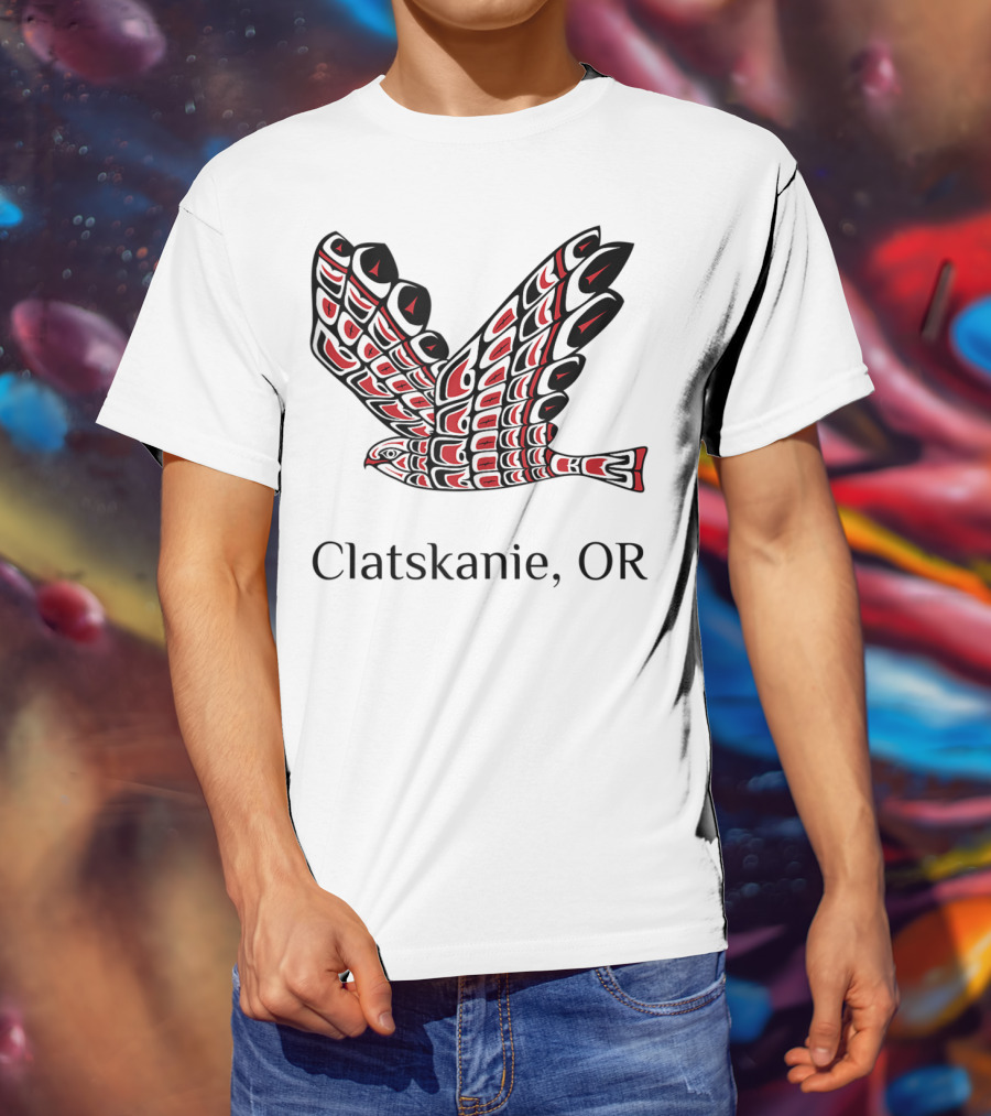 Clatskanie OR Red Tail Hawk Native T-Shirt