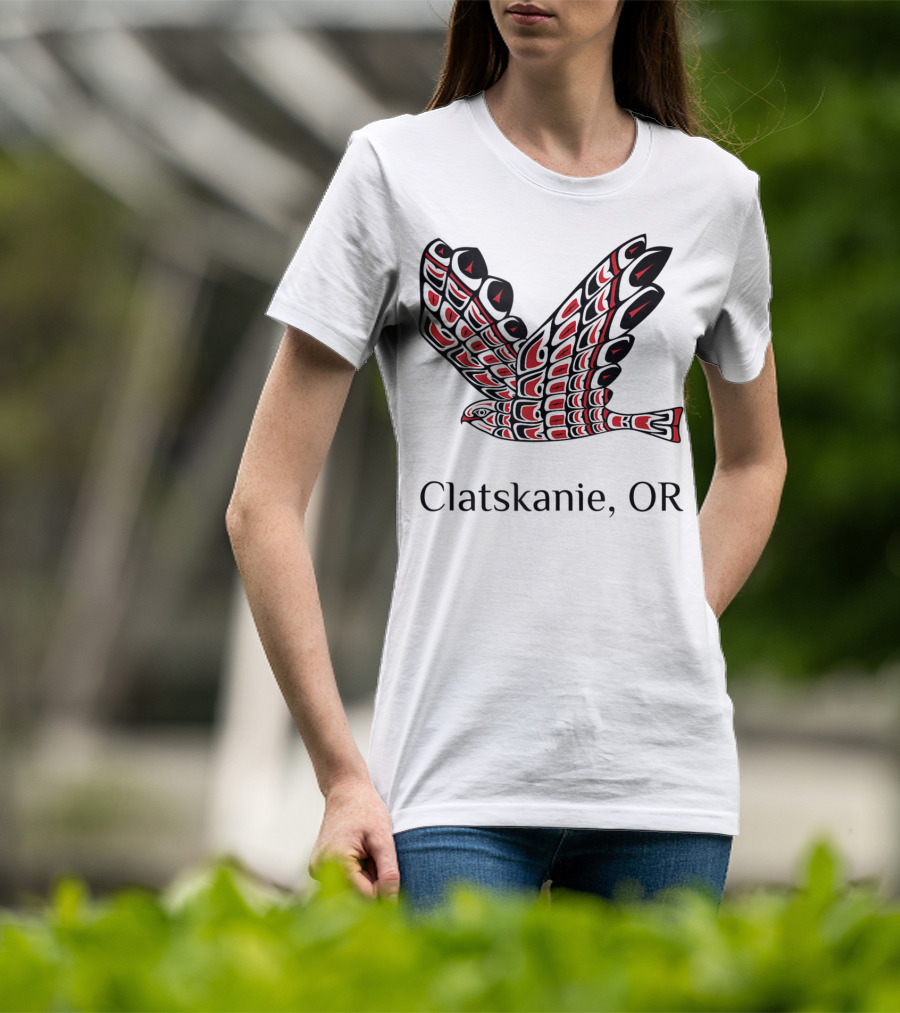 Clatskanie OR Red Tail Hawk Native T-Shirt