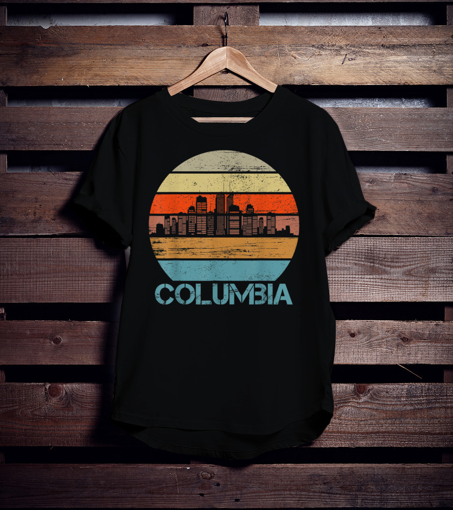 Columbia City Retro Vintage Skyline T-Shirt