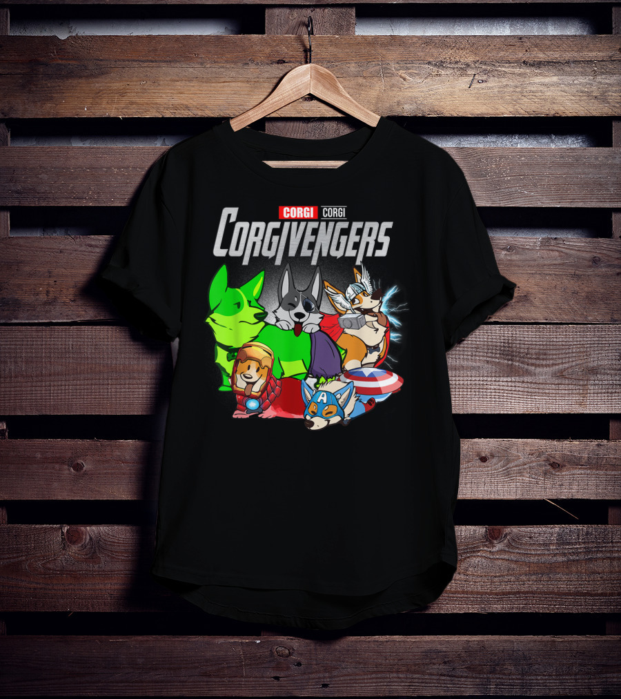 Corgivengers Corgi Avengers Funny Dog Parody Hero Team T-Shirt