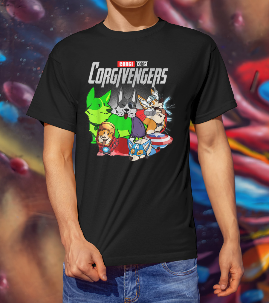 Corgivengers Corgi Avengers Funny Dog Parody Hero Team T-Shirt