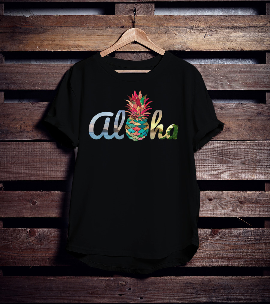 Aloha Hawaii Pineapple Coral Mermaid T-Shirt