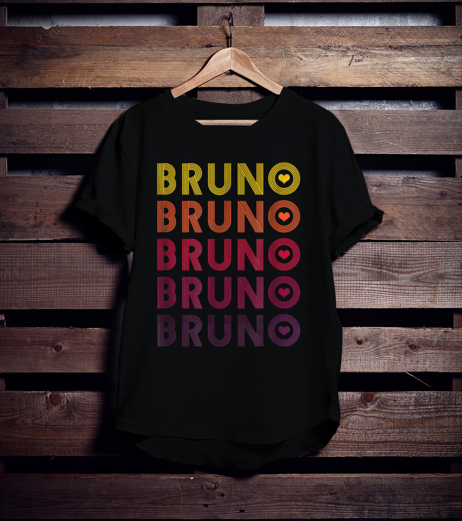 Bruno Lover Heart Gradient Retro T-Shirt