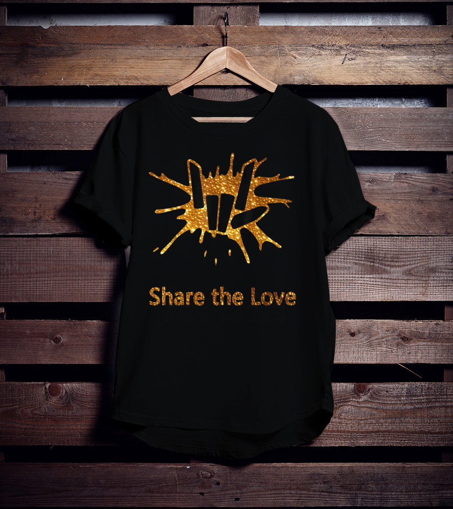 Share The Love Cute Fingers Golden Gesture T-Shirt