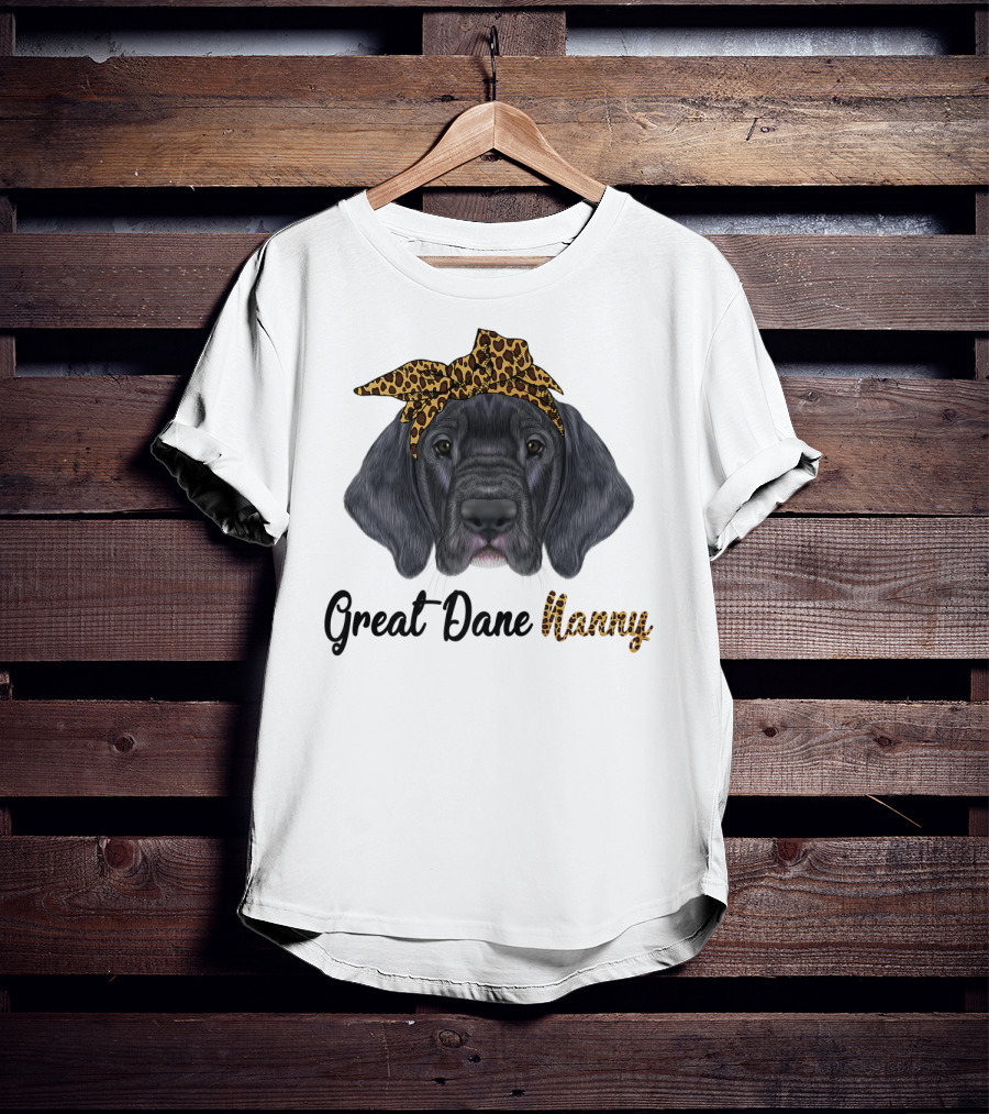 Great Dane Nanny Leopard Headband T-Shirt