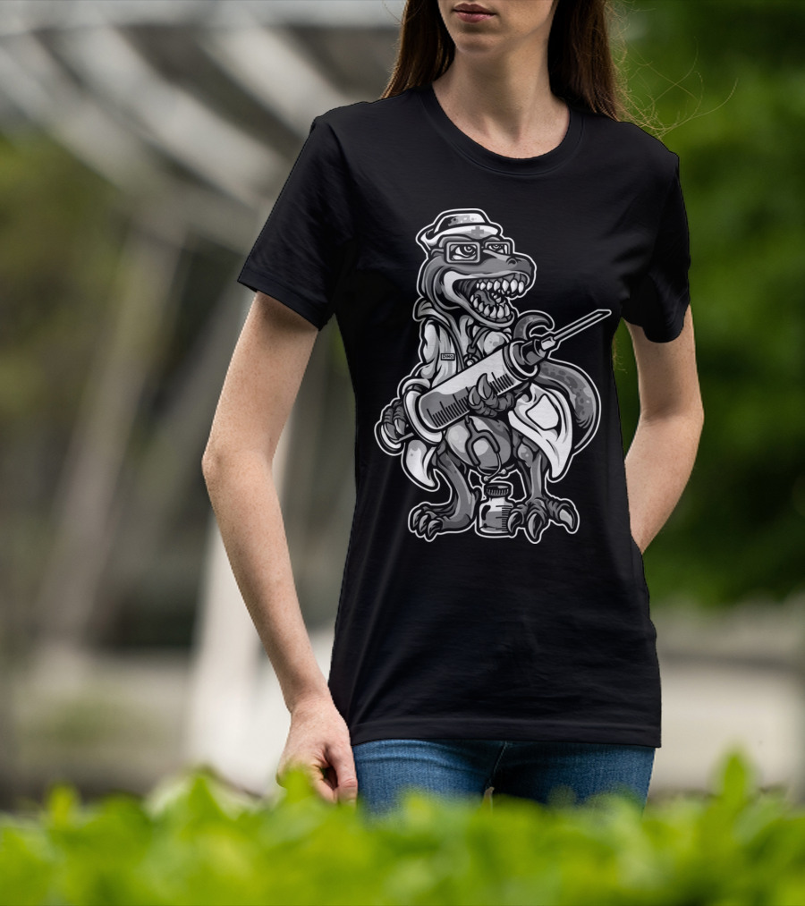 Funny Cute Nurse Dinosaur Love Registered T-Shirt