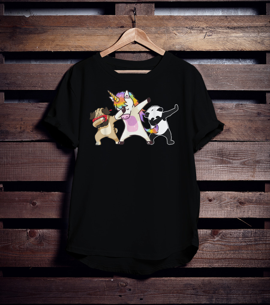 Team Unicorn Panda Pug Dab Birthday Dabbing T-Shirt