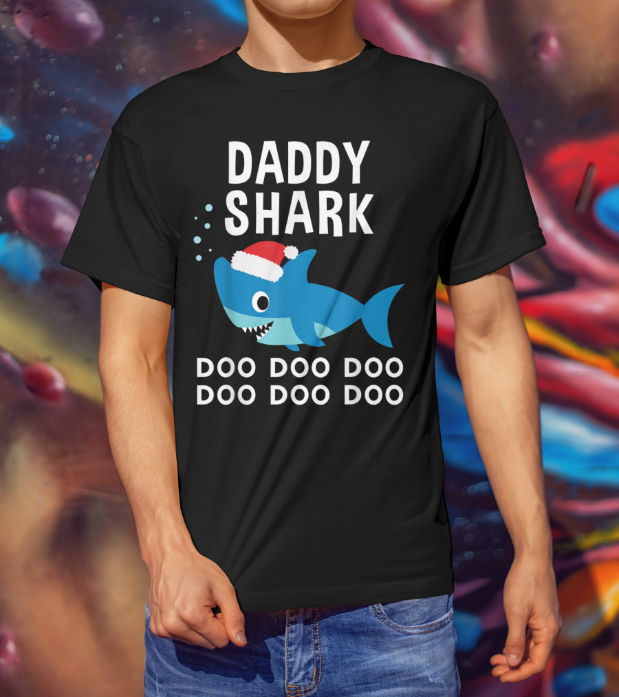 Daddy Shark Doo Doo Doo Doo Christmas T-Shirt
