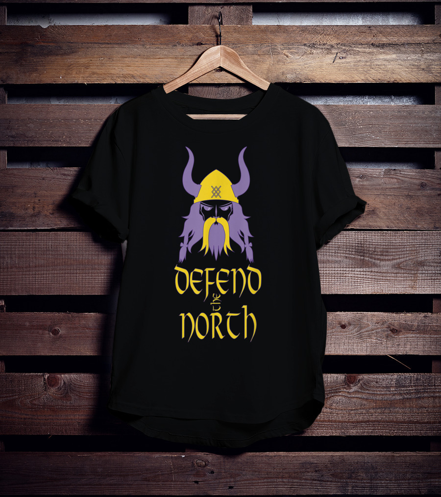 Defend The North Viking Helmet Warrior Nordic T-Shirt