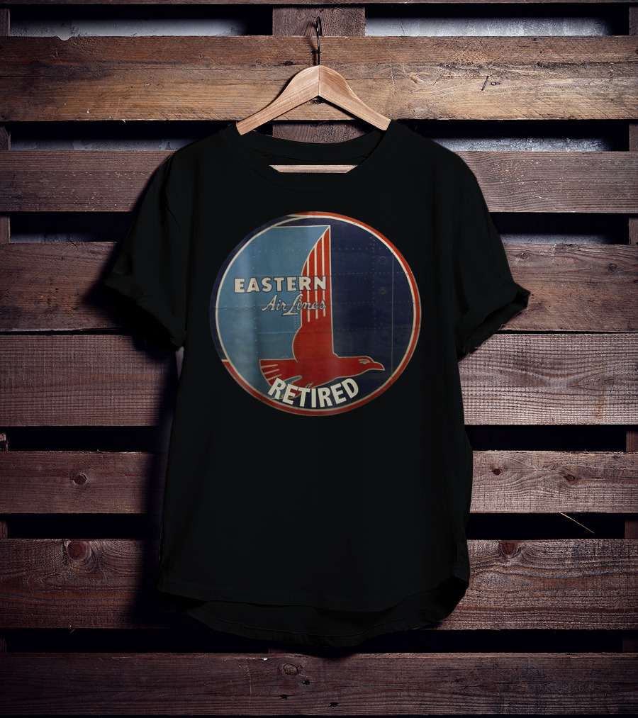 Eastern Air Lines Retired Vintage Logo Red And Blue Eagle Emblem T-Shirt
