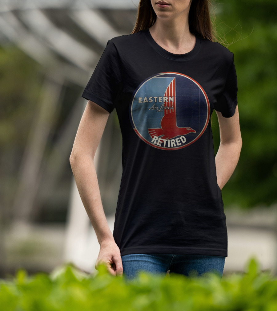 Eastern Air Lines Retired Vintage Logo Red And Blue Eagle Emblem T-Shirt