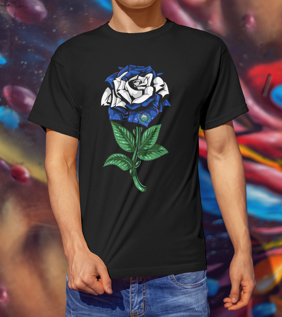 El Salvador Flag Rose Salvadoran T-Shirt
