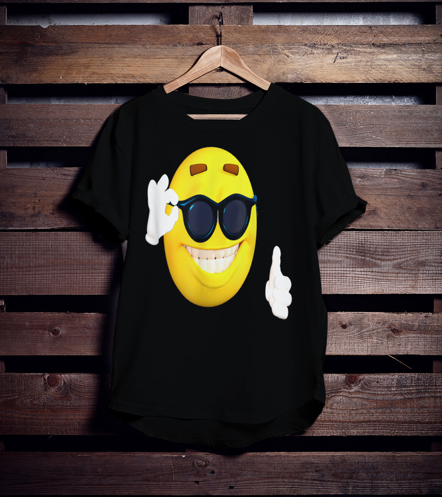 Emoji Thumbs Up Shades Happy Face Yellow Okay Sign T-Shirt