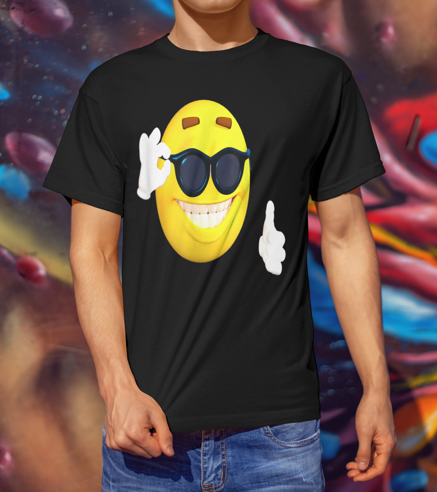 Emoji Thumbs Up Shades Happy Face Yellow Okay Sign T-Shirt