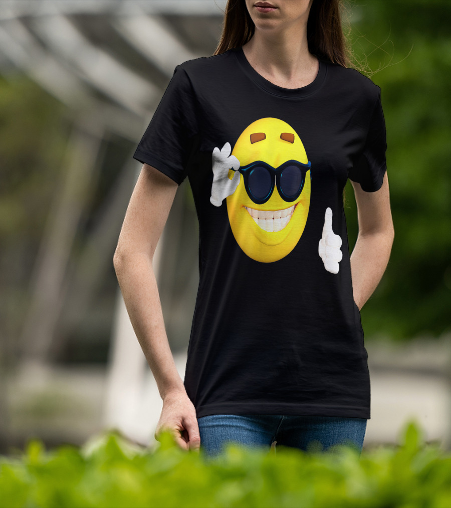 Emoji Thumbs Up Shades Happy Face Yellow Okay Sign T-Shirt