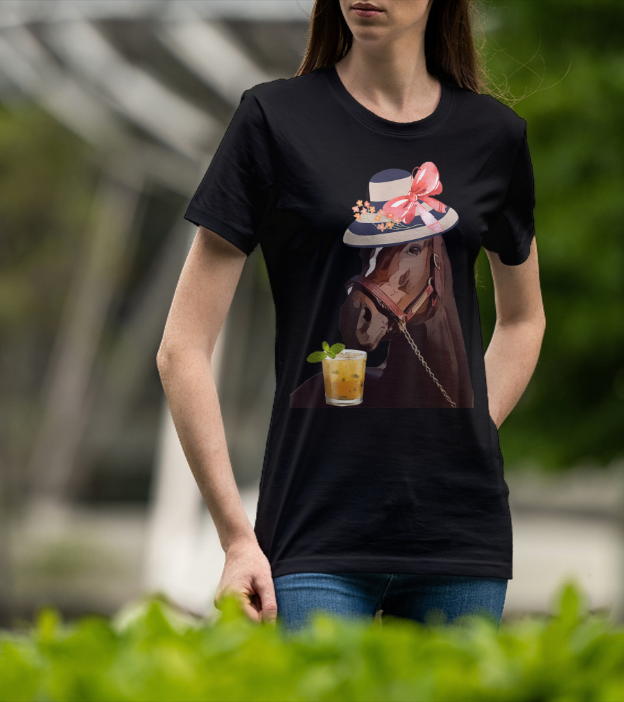Dapper Horse With Hat And Mint Julep At Funny Derby Party T-Shirt