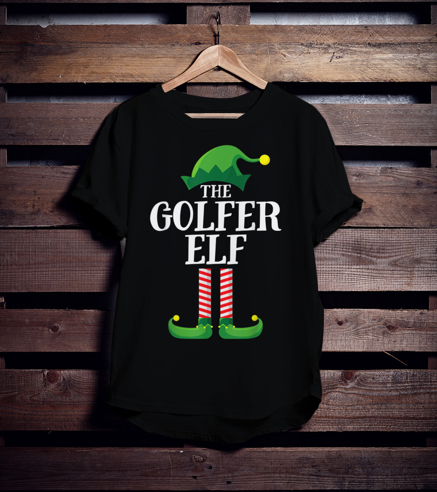 The Golfer Elf Christmas Family Group Matching T-Shirt