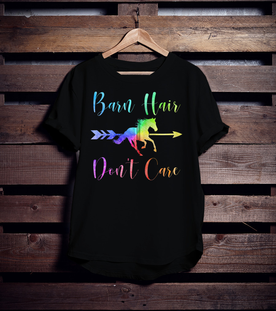 Barn Hair Don't Care Rainbow Horse Arrow T-Shirt