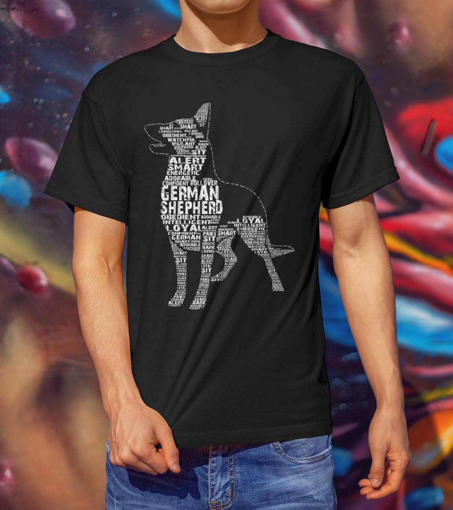 I Love My German Shepherd Dog Mom Alert Smart Loyal Obedient Energetic Confident T-Shirt