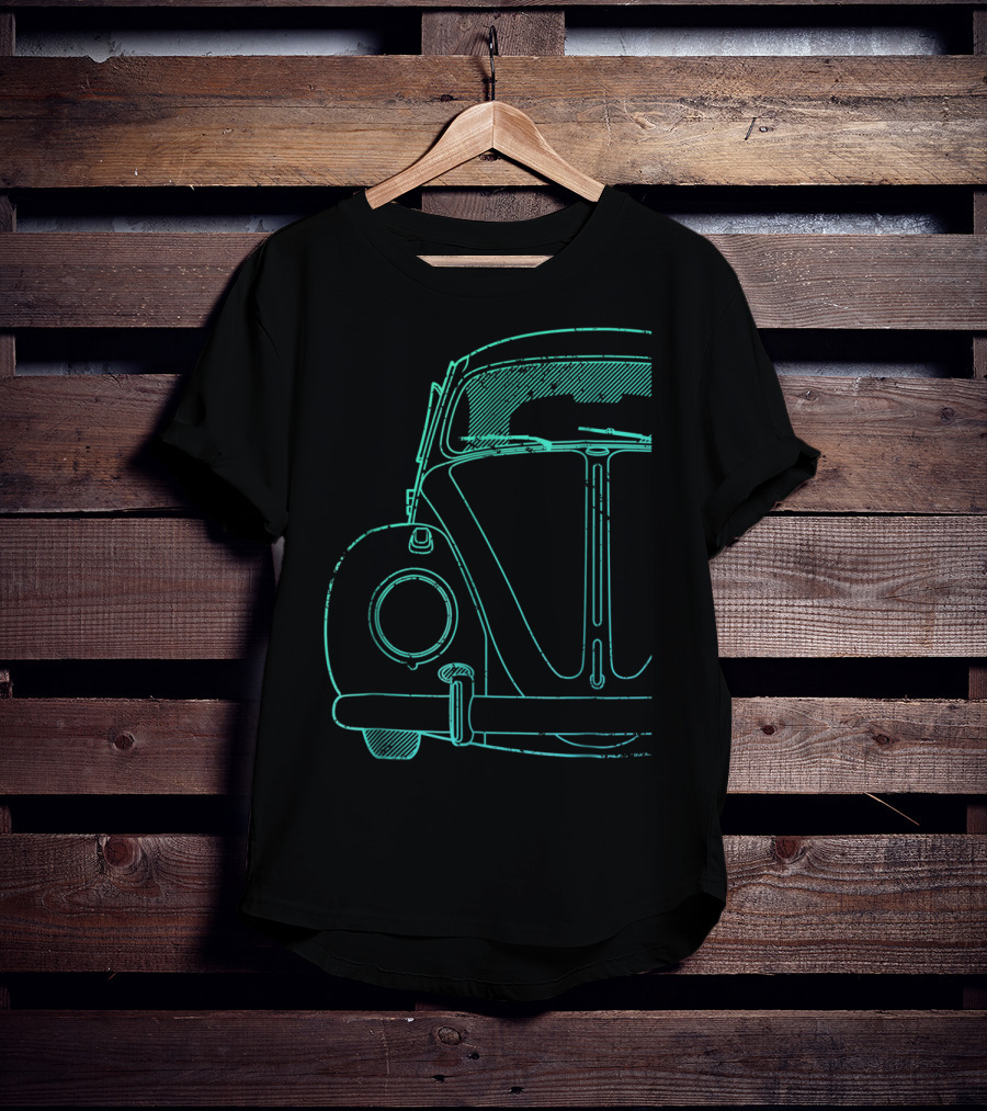 Roughed Modified Classic Beetle Front Sketch T-Shirt