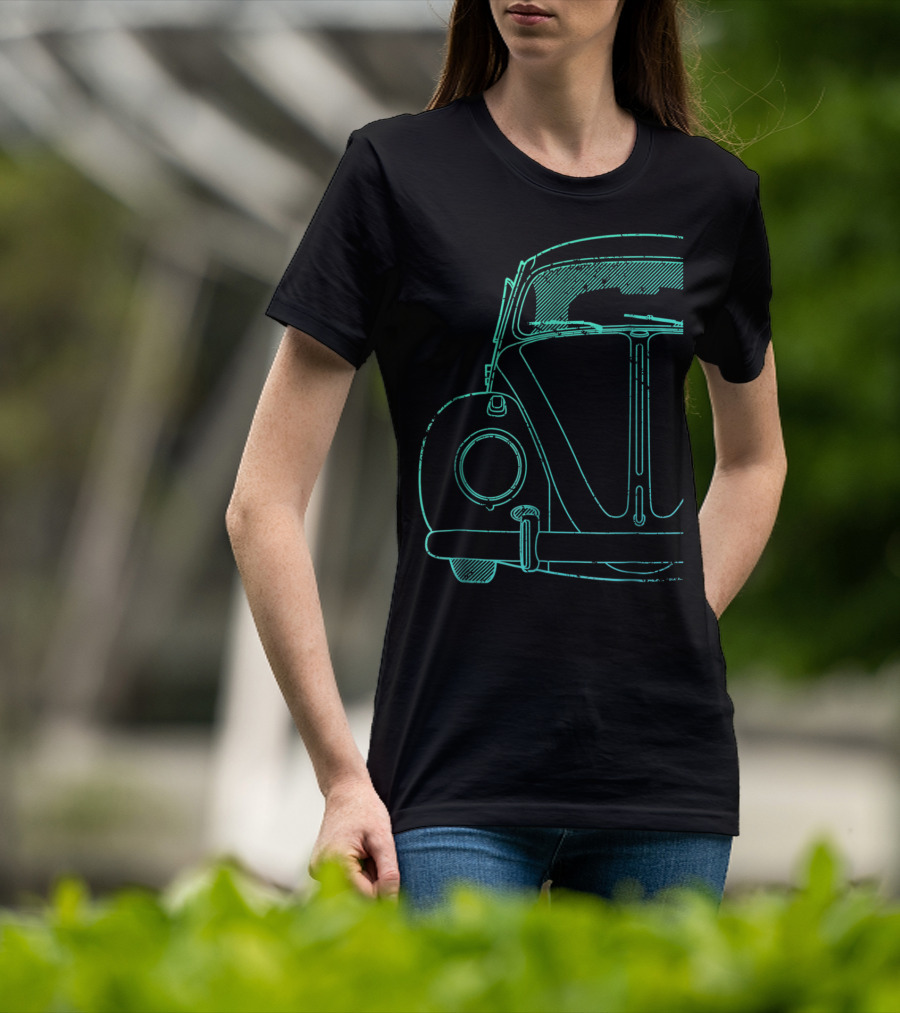 Roughed Modified Classic Beetle Front Sketch T-Shirt