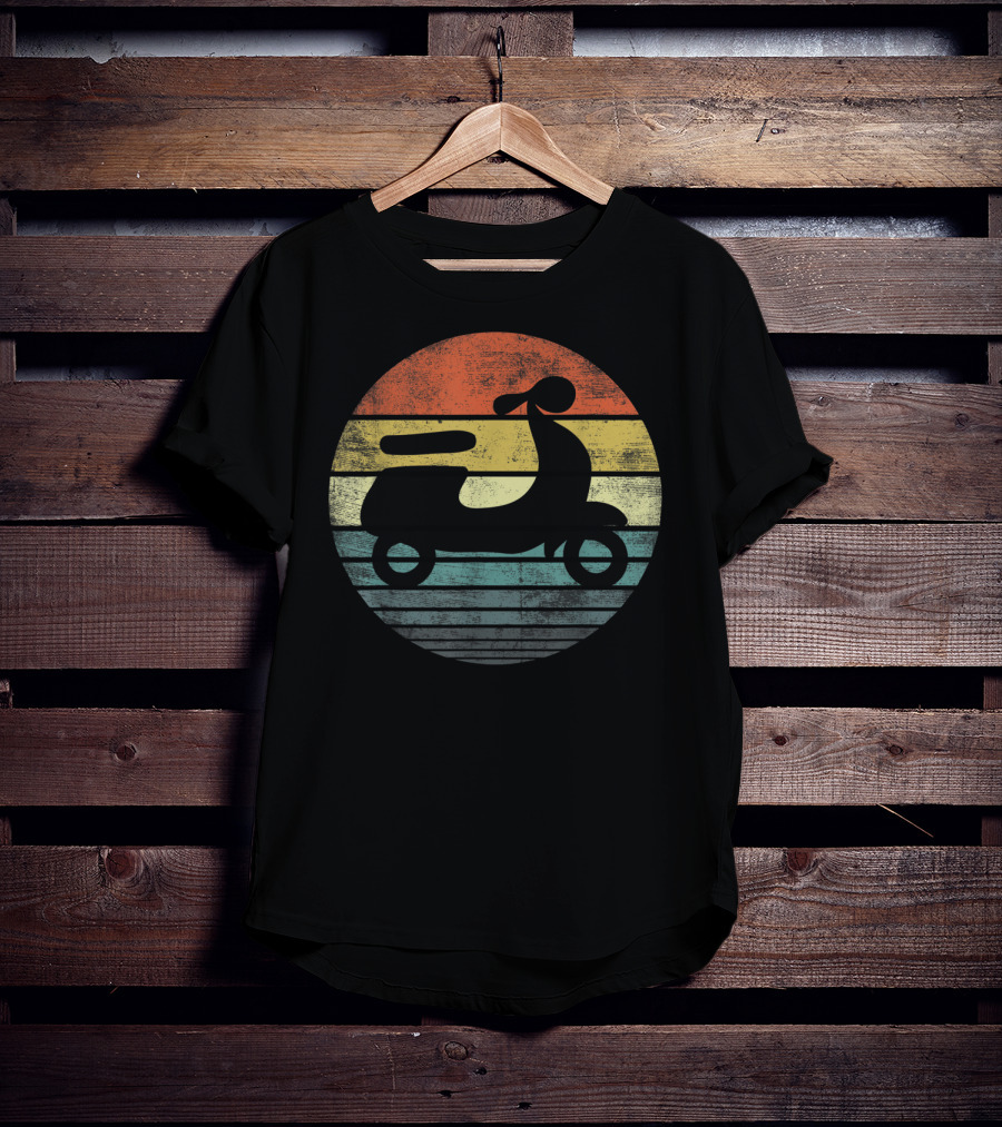 Scooter Driver Retro Sunset Vintage T-Shirt