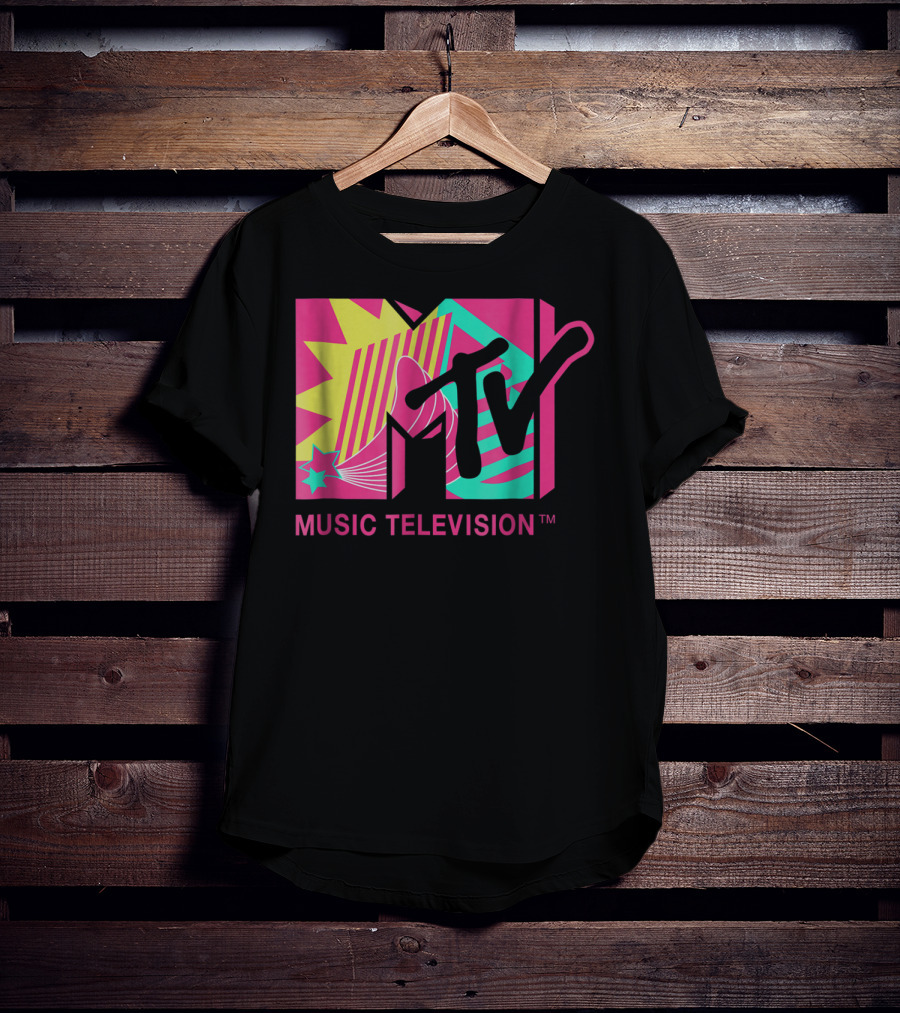 MTV Music Television Retro Pink And Teal T-Shirt