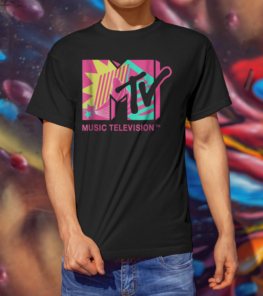 MTV Music Television Retro Pink And Teal T-Shirt