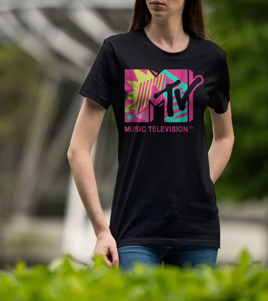 MTV Music Television Retro Pink And Teal T-Shirt