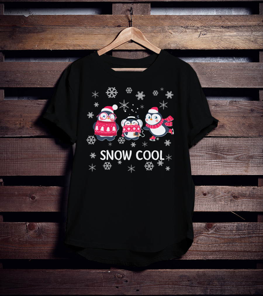 Snow Cool Cute Penguin Winter Fun T-Shirt