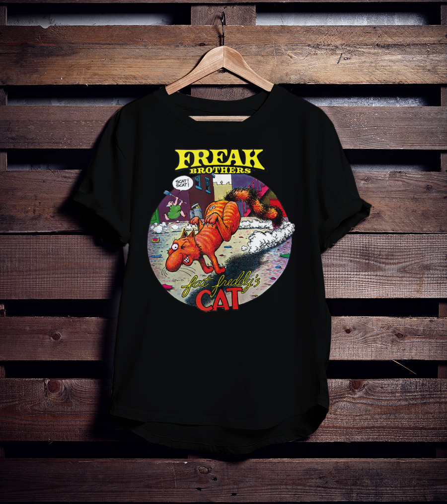 Fat Freddy's Cat Freak Brothers Scat Street Comic Scene T-Shirt