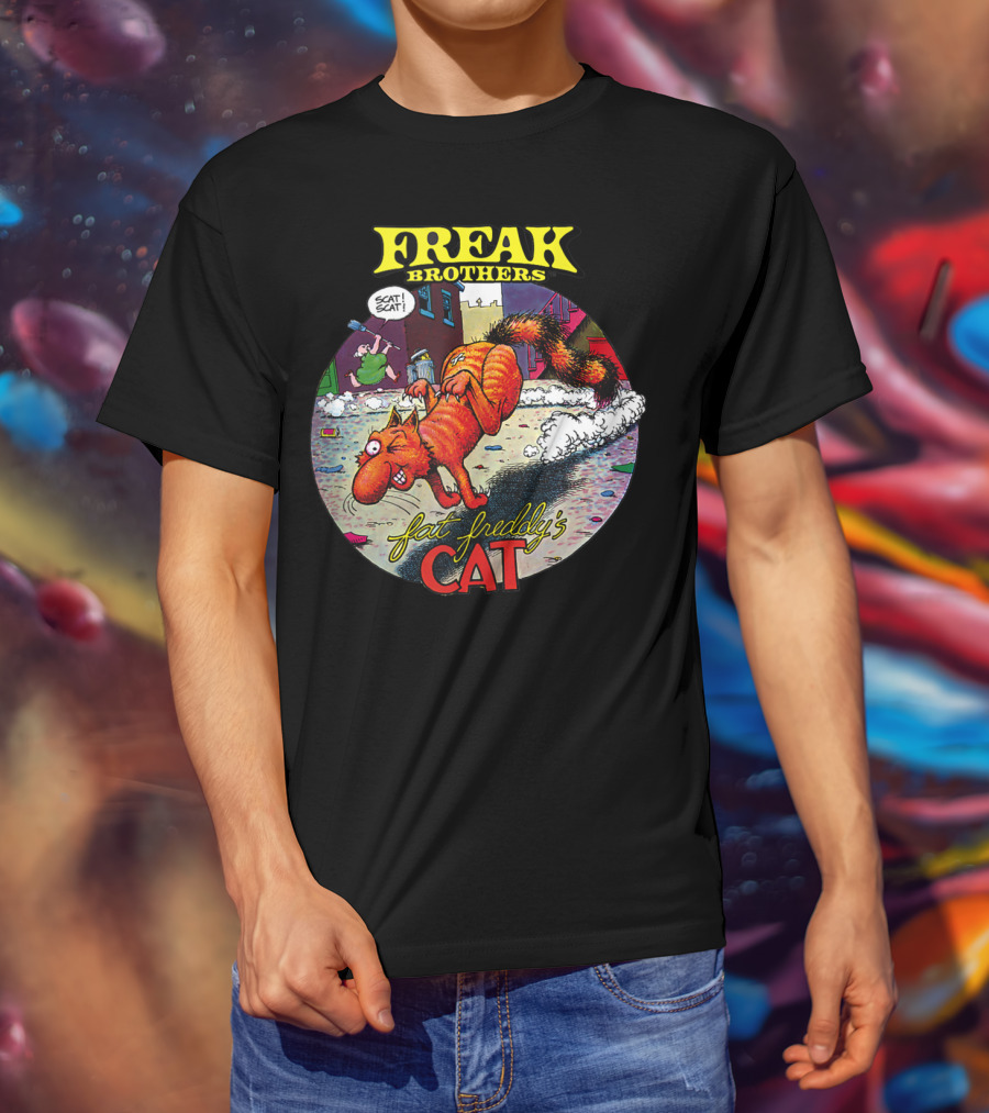 Fat Freddy's Cat Freak Brothers Scat Street Comic Scene T-Shirt