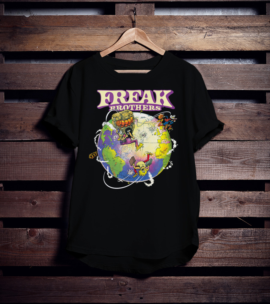 Freak Brothers World Adventures With Cartoon Characters T-Shirt