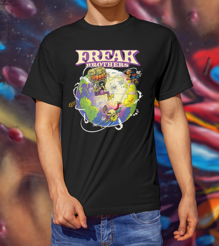 Freak Brothers World Adventures With Cartoon Characters T-Shirt