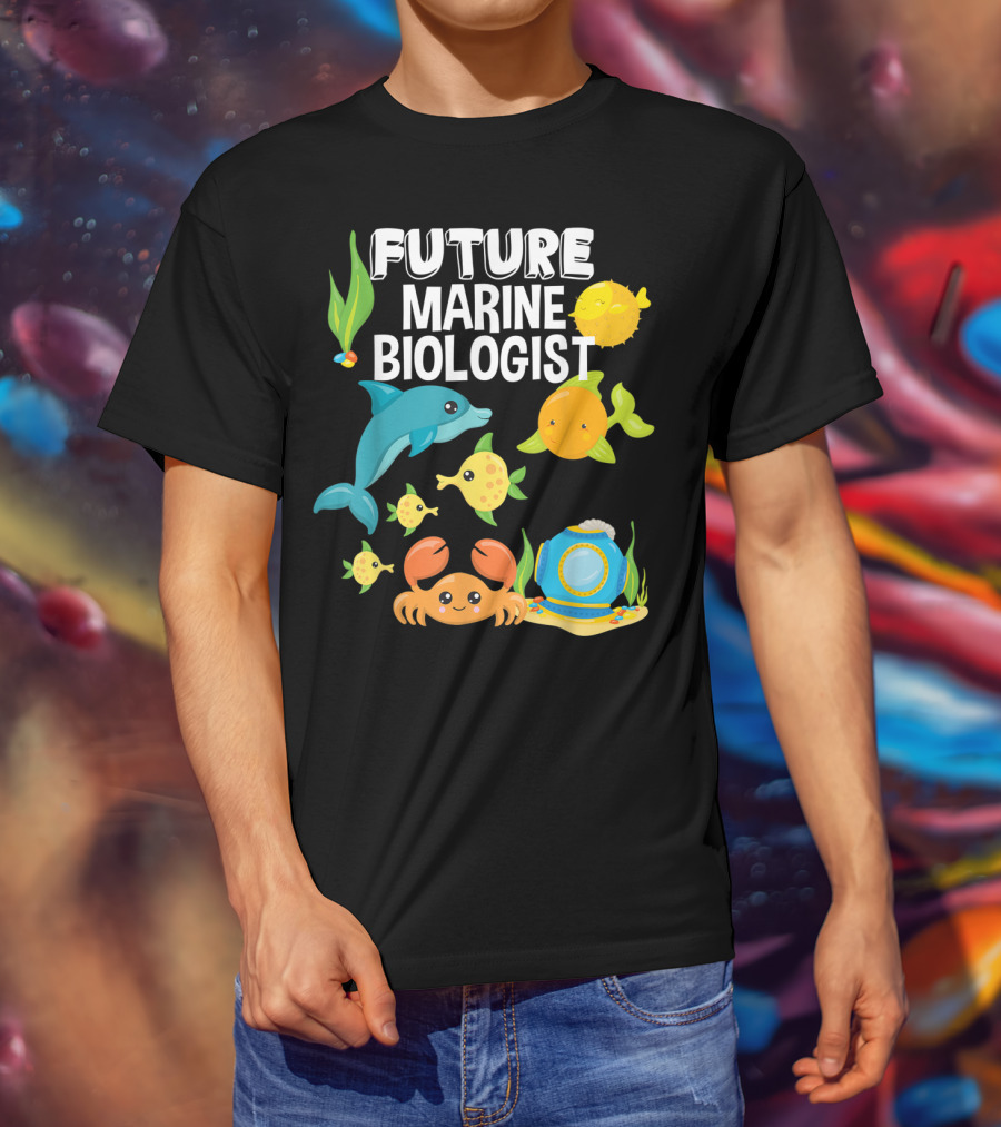 Future Marine Biologist Sea Lover Fish Sharks Ocean Adventure T-Shirt